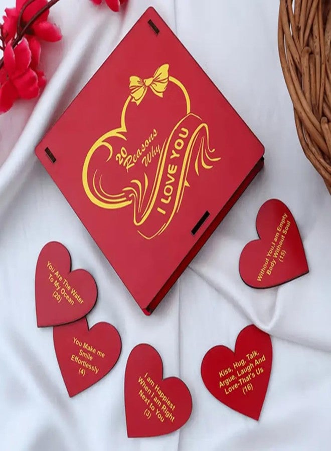 BUC Greeting Card & Message Pills Gift Set - Romantic “20 Reasons Why I Love You” Wooden Love Message Box - Perfect Valentine’s Day, Anniversary, Birthday Gift for Girlfriend, Boyfriend, Wife, Husband - Image 1